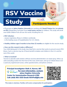 Johns Hopkins RSV Vaccine Study Flyer 2024
